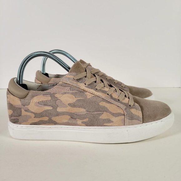 Kenneth Cole Taupe Camo Kam EO Suede Sneakers Women Size 7.5 NWOT - Picture 4 of 11